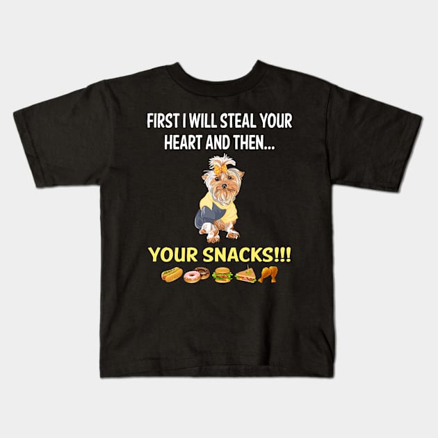 Steal Heart Yorkshire Terrier 47 Kids T-Shirt by blakelan128